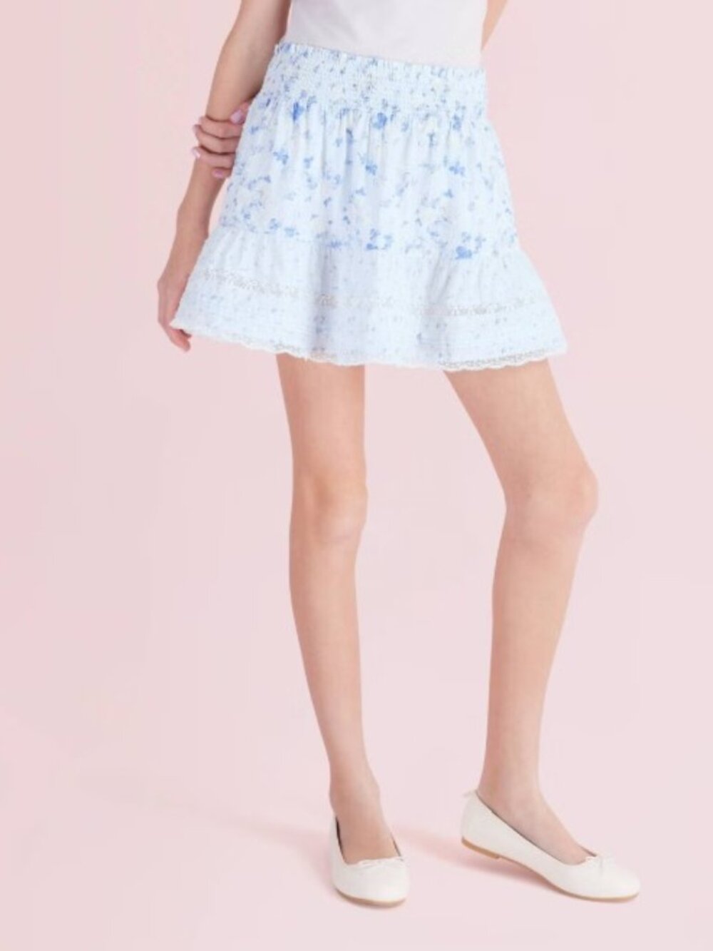 LoveShackFancy x Target Blue Girls' Budding Florals Tiered Skirt Size 12